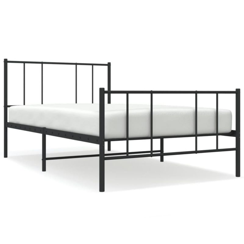 Łóżko metalowe WaszeMeble 75x190 cm z wezgłowiem czarne 1 szt.