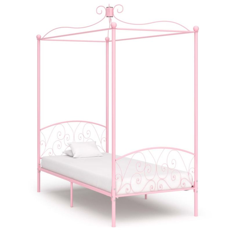 Łóżko metalowe WaszeMeble 90x200 cm różowa WM-284486 1 szt.