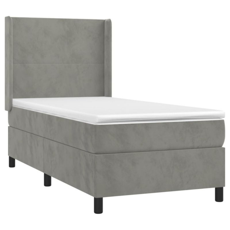 Łóżko kontynentalne WaszeMeble 80x200 cm szare WM-3139409 1 szt.