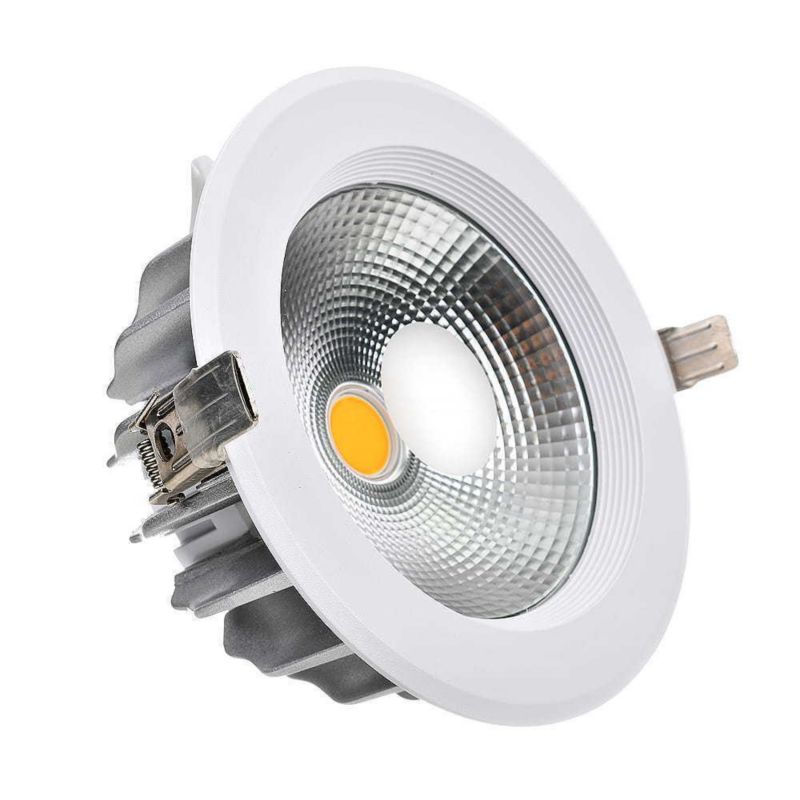 Oprawa sufitowa wpuszczana V-TAC Cob biało-srebrna LED 30W 6000K 3100 IP20 wym: 22,1 x 22,1 cm okrągła - 1 szt.
