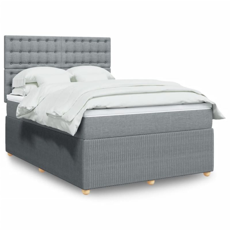 Łóżko kontynentalne WaszeMeble 140x190 cm jasnoszare WM-3294365 1 szt.