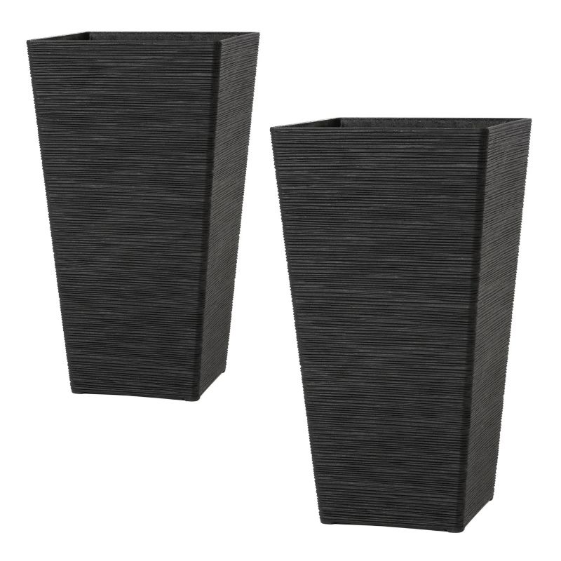Donica 33x33x61 cm Phoenix Seagrass Multy Home czarna 2 szt