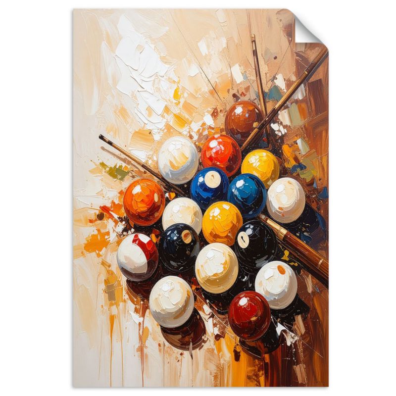 Plakaty samoprzylepne do salonu sypialni Feeby Kule bilardowe Snooker 30x45cm 1szt