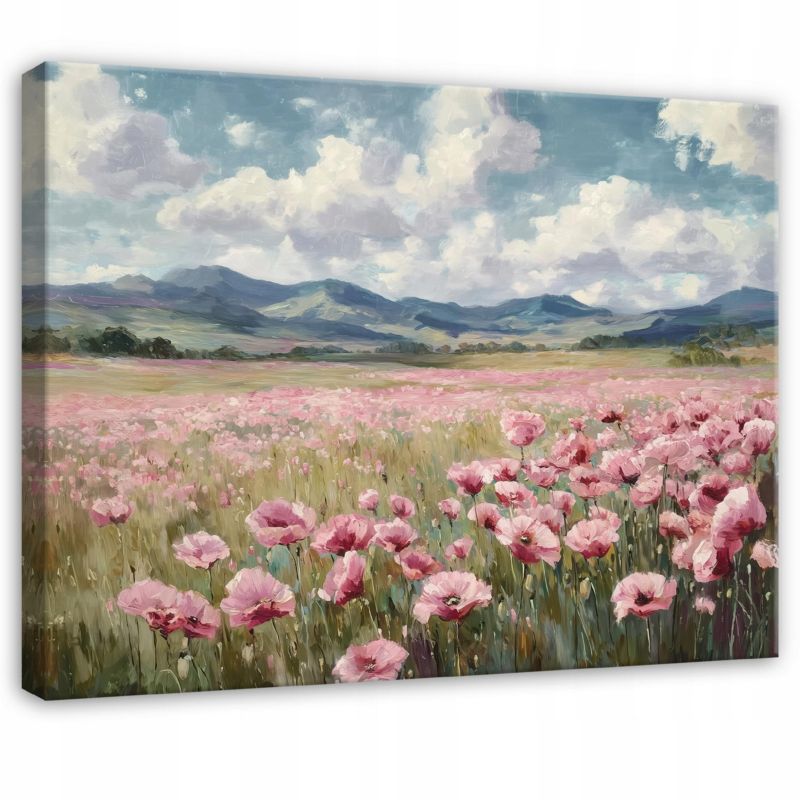 Obraz Kwiaty Pastele Natura WALLARENA 60x40 cm Obraz Ścienny Do Sypialni Salonu Na Płótnie Canvas 1 szt.