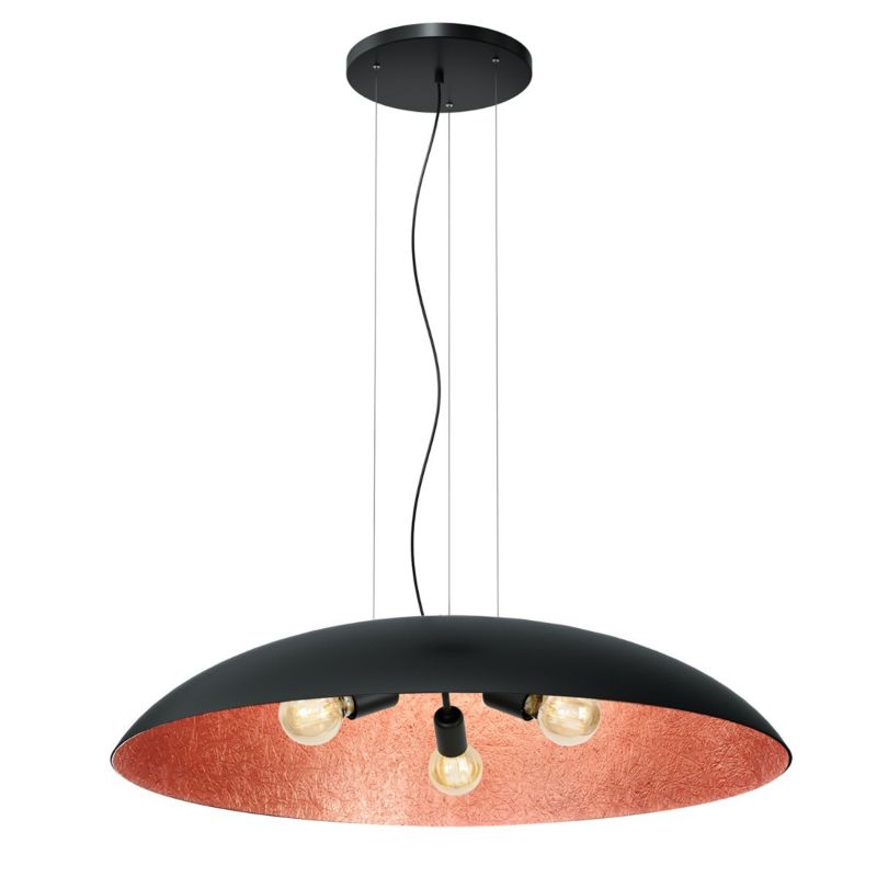 Lampa wisząca Luminex Compo czarny mat-miedziana wym: 130 x 100 x 100 cm 3xE27 x 15W 1 szt.