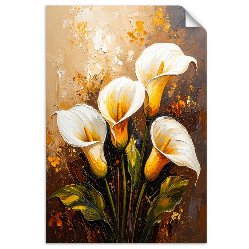 Naklejka samoprzylepna Feeby Kalie Białe Kwiaty jak malowane 100x150cm 1szt