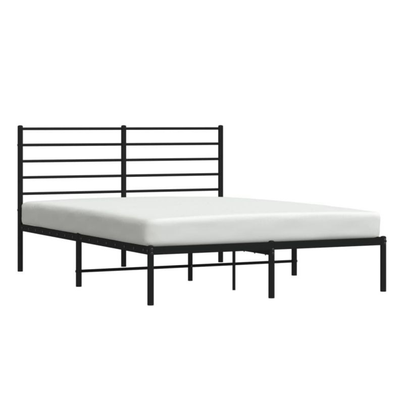 Łóżko metalowe WaszeMeble 140x190 cm z wezgłowiem czarne 1 szt.