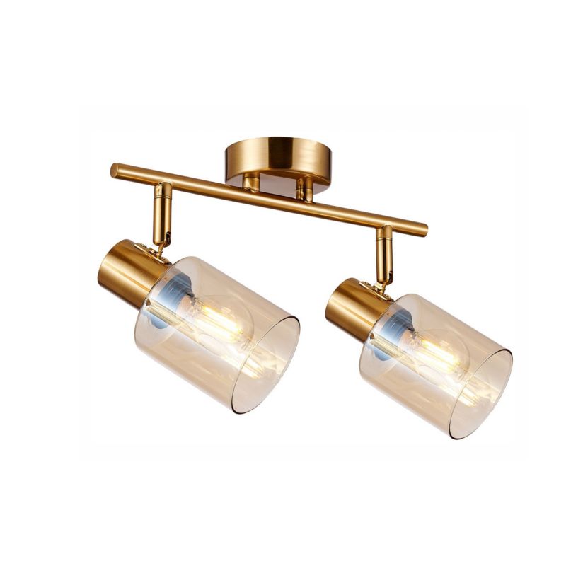 Lampa sufitowa wisząca Italux Santia 0141 mosiężno-bursztynowy nowoczesna 2xE14 x 1 szt.
