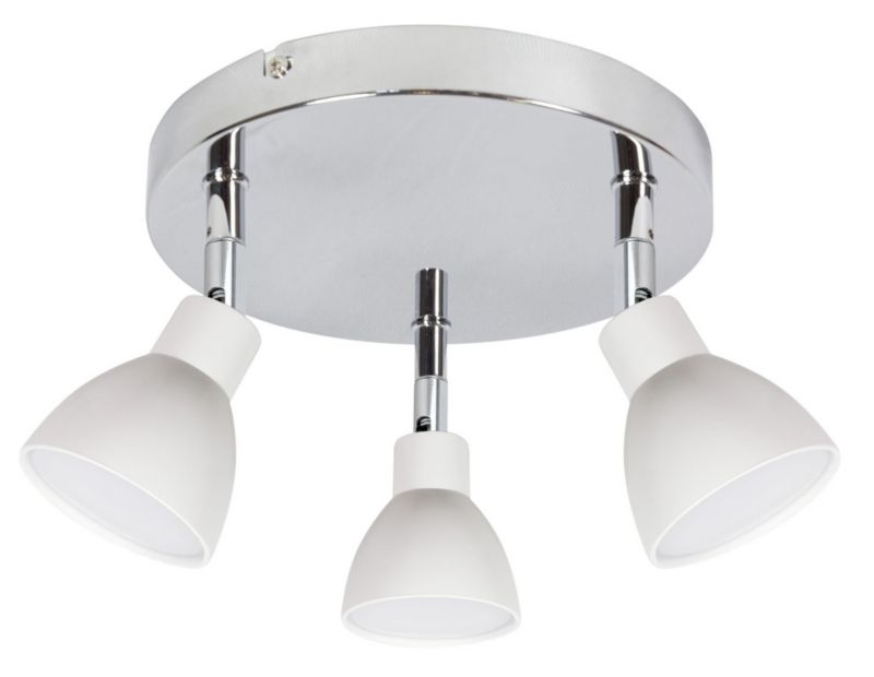 Lampa sufitowa wisząca Candellux Roy chromowana biała wym: 15 x 32 x 32 cm wbudowany LED 5W 1 szt.