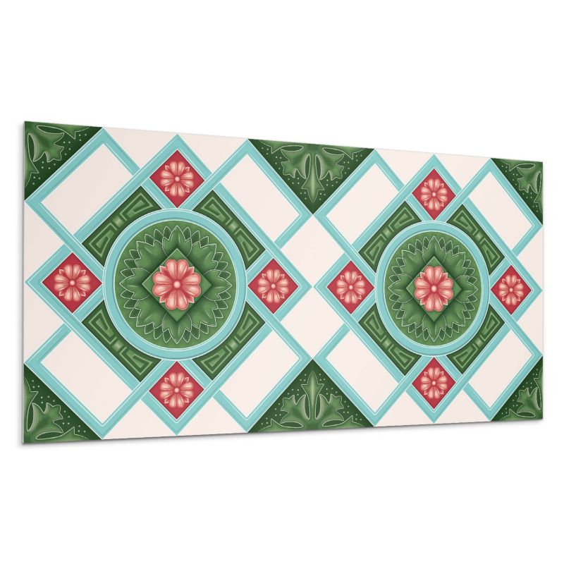 Panel samoprzylepny Wallfluent 120x60 cm Romby z kwiatowym akcentem 1 szt.