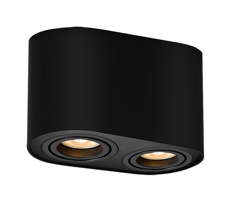 Spot sufitowy Rabalux Kobald czarny matowy 2 x GU10 x 42W IP20 wym: 10,5 x 18 x 9,3 cm - 1 szt.