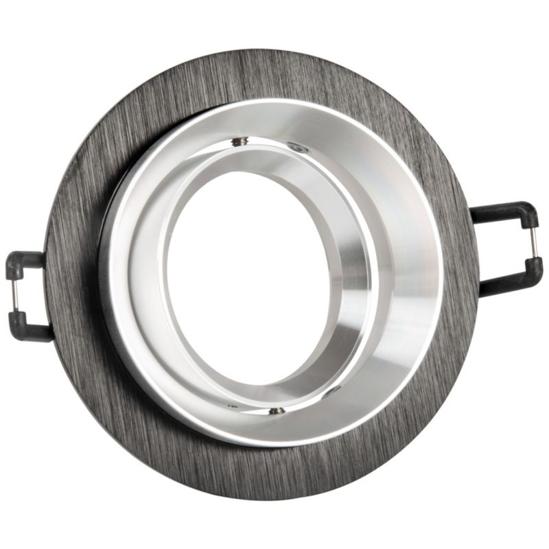 Oprawa sufitowa wpuszczana Polux Lika czarno-srebrna ruchoma 1 x MR16 x 10W IP20 wym: 3,2 x 9,2 x 9,2 cm okrągła - 1 szt.