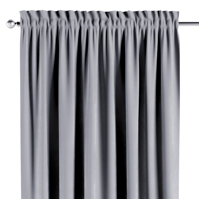 Zasłona na kanale z grzywką 1 szt. 130 x 245 cm Dekoria srebrzysty szary 1 szt.