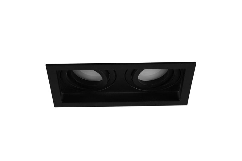 Oprawa sufitowa wpuszczana Trio Kenai czarna ruchoma 2 x GU10 x 10W IP20 wym: 17,2 x 9,2 cm prostokątna - 1 szt.