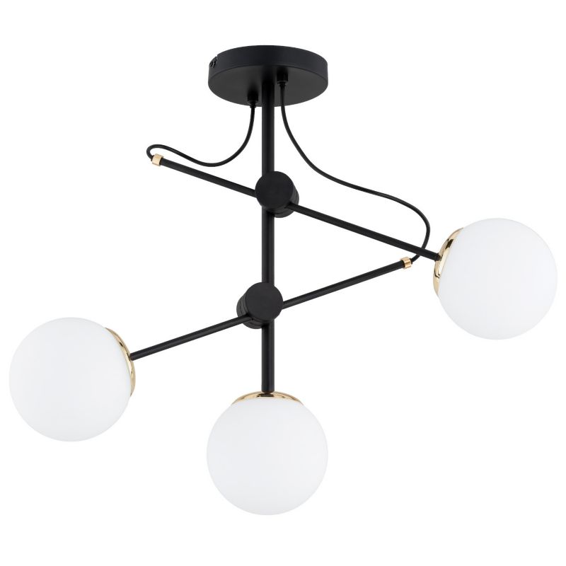 Lampa wisząca Alfa Olimp 5549 czarno-biała-złota nowoczesna 3xE14 x 10W 1 szt.