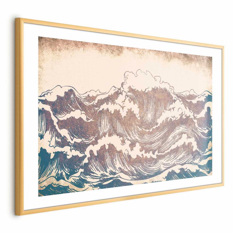 Plakat Artgeist Olbrzymie fale 30x21 cm z ramą złotą 1 szt