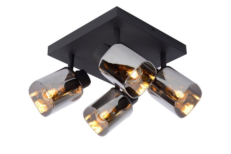 Lampa sufitowa wisząca Lucide Alion 7018 czarna kwadratowa 4xE14 x 25W 1 szt.