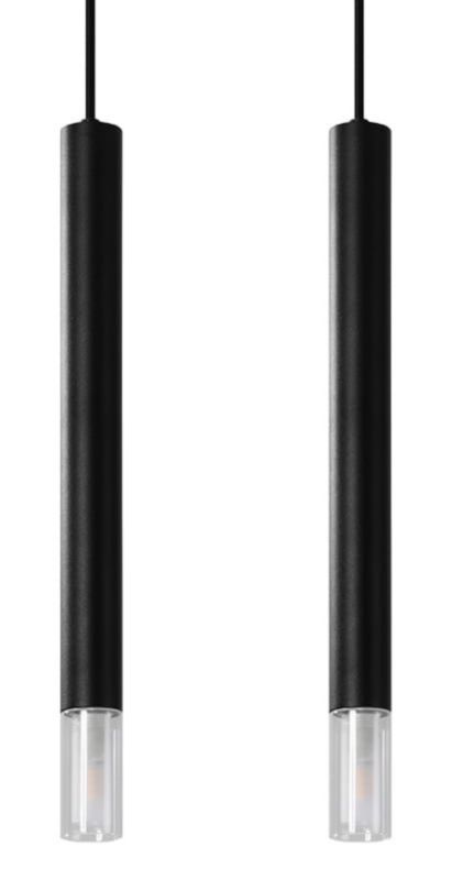 Lampa sufitowa wisząca Sollux Lighting Wezyr 5585 czarno-przezroczysty szerokość 30 cm 2xG9 x 12W 1 szt.