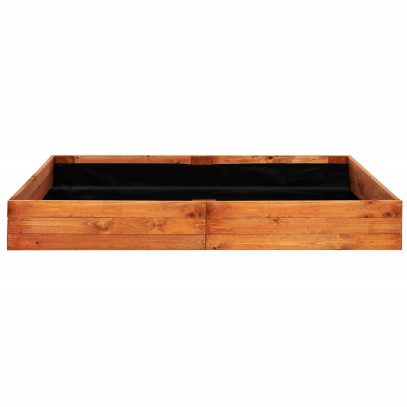 Warzywniak drewniany Springos 240x84x26,5 cm skrzynia na warzywa, zielnik z agrowłókniną, brązowy 1 szt.