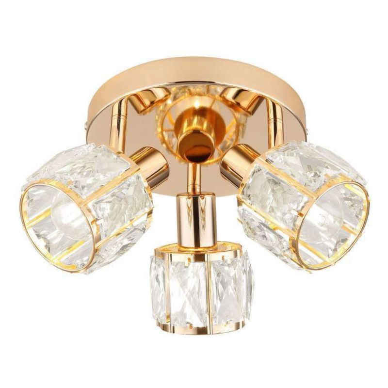 Lampa sufitowa wisząca Candellux Dubai 3506 złoto-przezroczysty kryształowa 3xE14 x 40W 1 szt.
