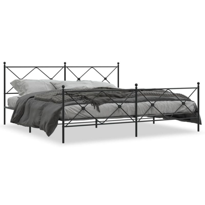 Łóżko metalowe WaszeMeble 200x200 cm czarna WM-376527 1 szt.