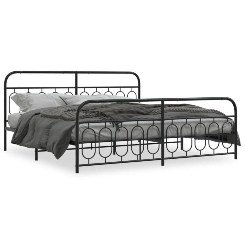 Łóżko metalowe WaszeMeble 200x200 cm czarna WM-377142 1 szt.