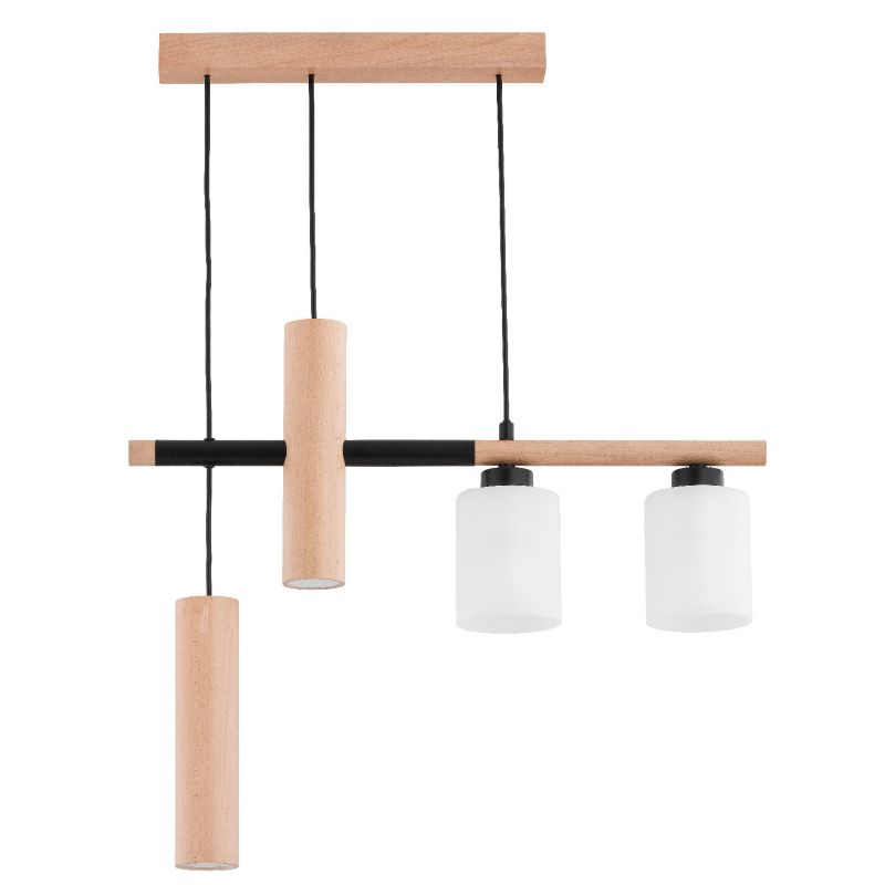 Lampa wisząca Alfa Nimir 3162 jasne drewno-biała-czarna tuby 4xE27 / GU10 x 15W 1 szt.