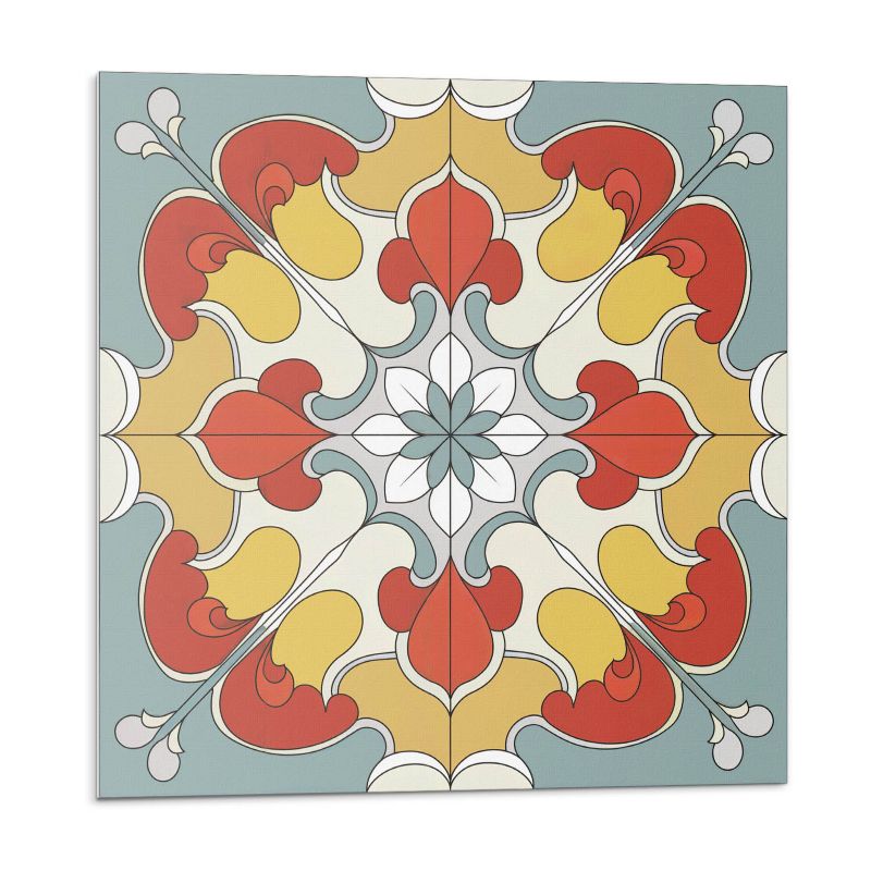 Kafelki samoprzylepne Wallfluent 50x50 cm Mandala z kwiatowymi detalami 4 szt.
