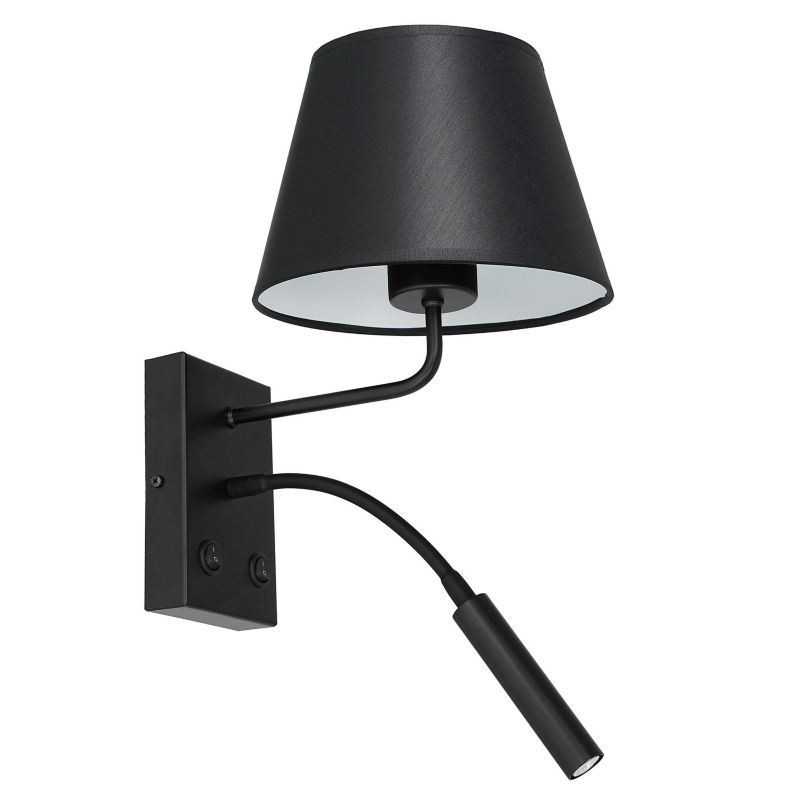 Kinkiet Luminex Arden czarny mat-biały do czytania z włącznikiem 1 x E27+G9 x 15W IP20 wym: 38 x 18 x 26 cm - 1 szt.