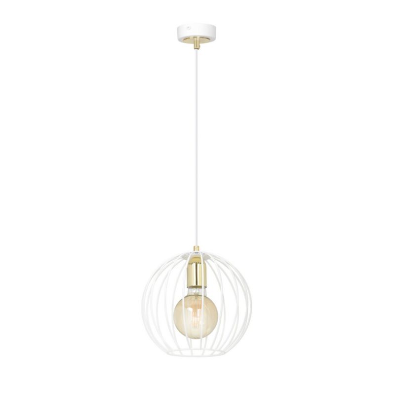 Lampa sufitowa Emibig Albio biała i mosiądz wym: 100 x 23 x 23 cm 1xE27 x 15W 1 szt.