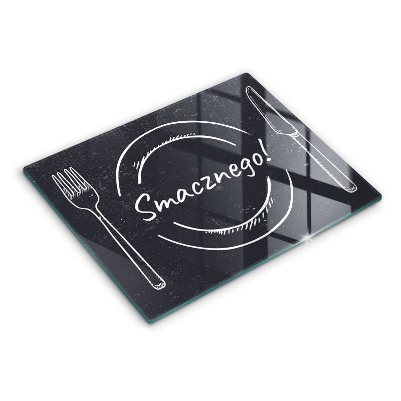 Szklana deska do krojenia Wallfluent 40x52 cm Napis: Smacznego 1 szt.