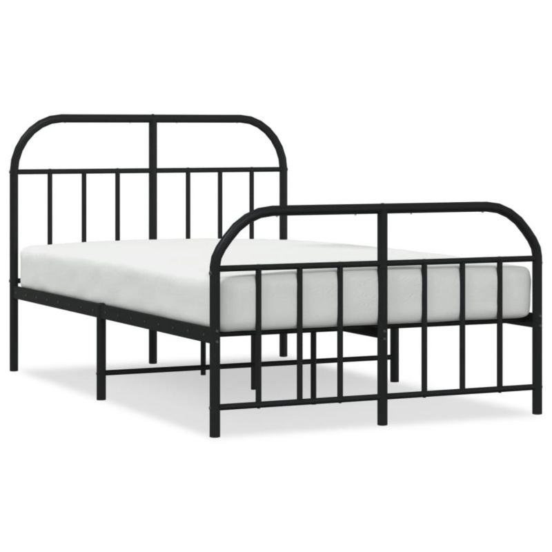 Łóżko metalowe WaszeMeble 120x200 cm z wezgłowiem czarne 1 szt.