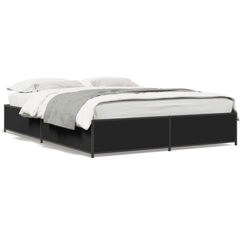 Łóżko metalowe WaszeMeble 150x200 cm czarna WM-3279837 1 szt.