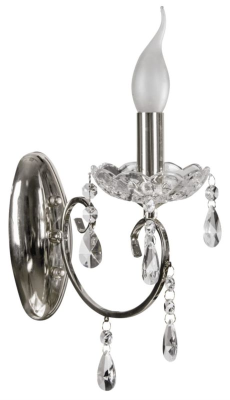 Kinkiet ścienny Candellux Aurora chromowany przezroczysty 1 x E14 x 40W IP20 wym: 25 x 22 x 10 cm - 1 szt.