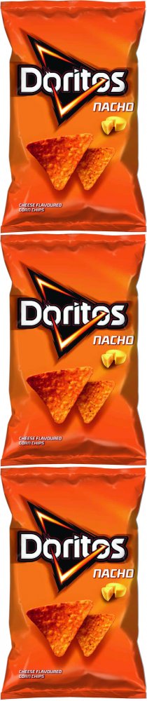 3x Chipsy kukurydziane Doritos Nacho, serowy, 100g