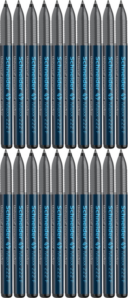 20x Foliopis permanentny Schneider Maxx 222, F, 0.7 mm, czarny