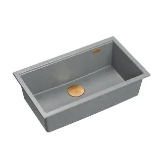 Zlewozmywak Quadron LOGAN 110 - Granitowy Silver stone/Miedziany, prostokątny, 1 komora