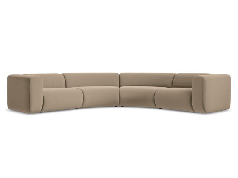 Narożnik uniwersalny Makamii Ekahi z tkaniny welwetowej 318x318 cm jasny beż 1 szt.