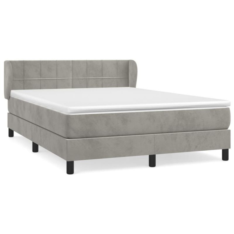 Łóżko kontynentalne WaszeMeble 140x190 cm jasnoszare WM-3127493 1 szt.