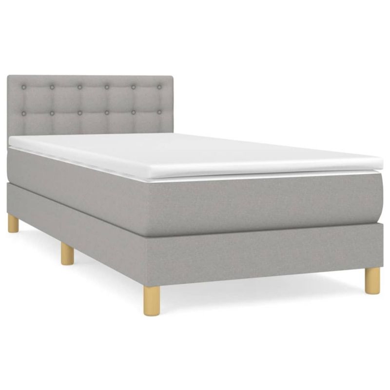 Łóżko kontynentalne WaszeMeble 80x200 cm jasnoszare WM-3140889 1 szt.