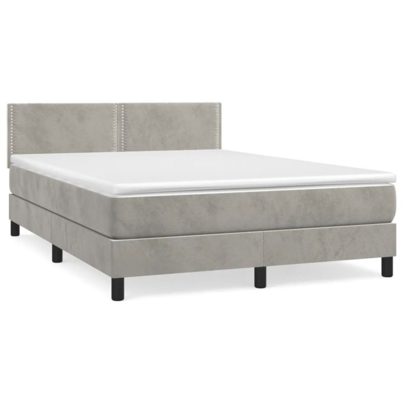 Łóżko kontynentalne WaszeMeble 140x190 cm jasnoszare WM-3141245 1 szt.