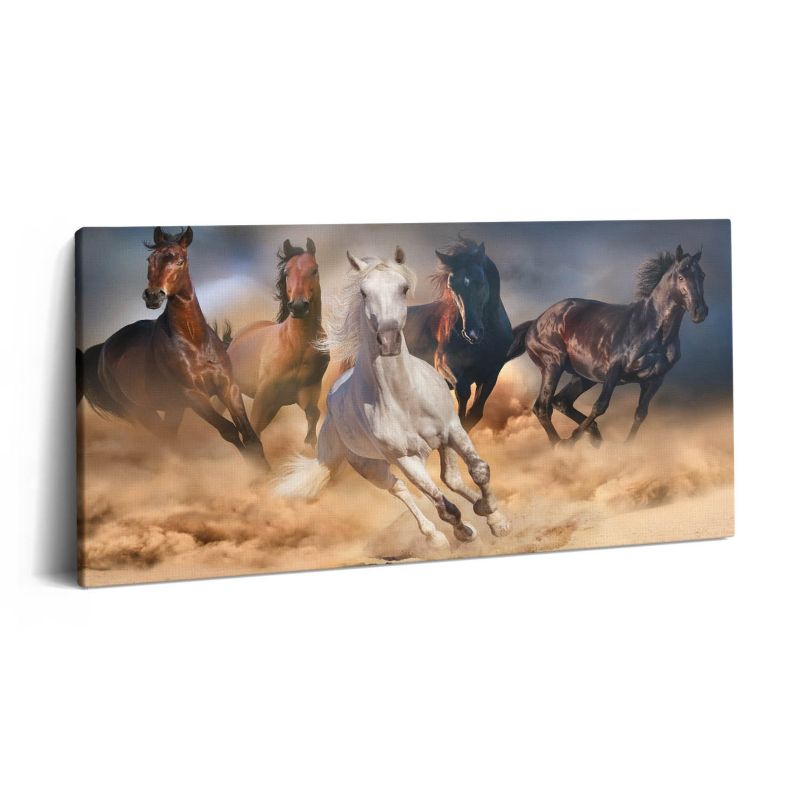 Obraz na płótnie Wallfluent 120x60 cm Pędzące konie w galopie 1 szt.