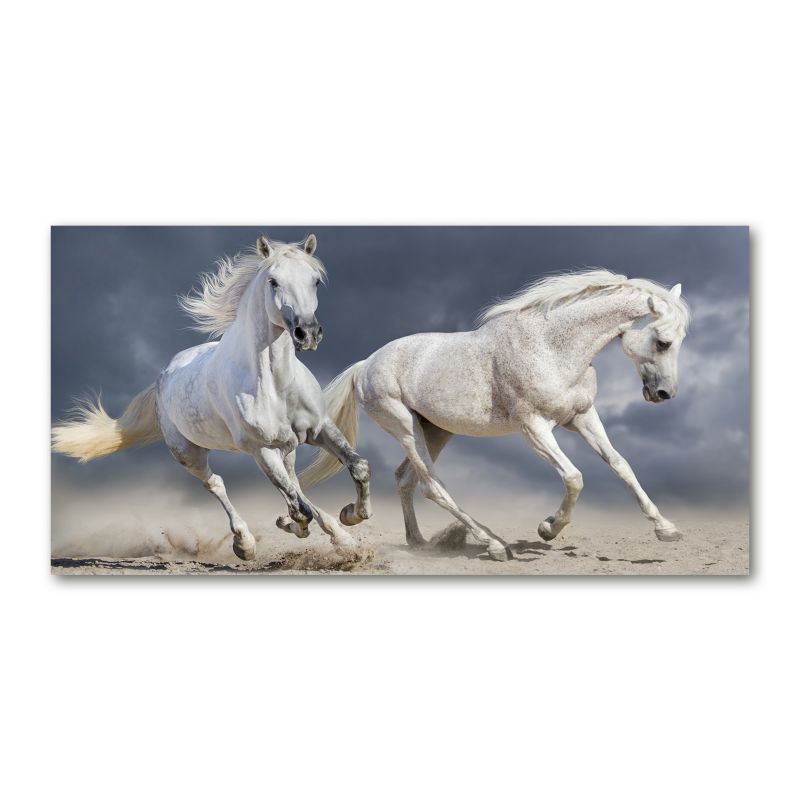 Obraz canvas Tulup Plaża białe konie 100x50 cm 1 szt.