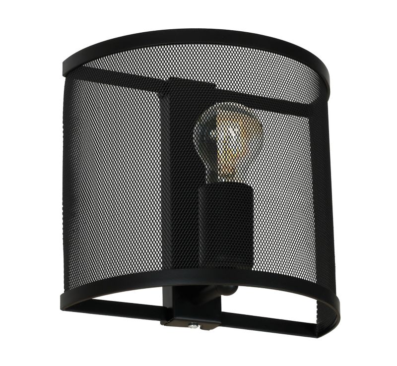 Kinkiet ścienny Luminex Rim czarny mat 1 x E27 x 15W IP20 wym: 20 x 22 x 13 cm - 1 szt.