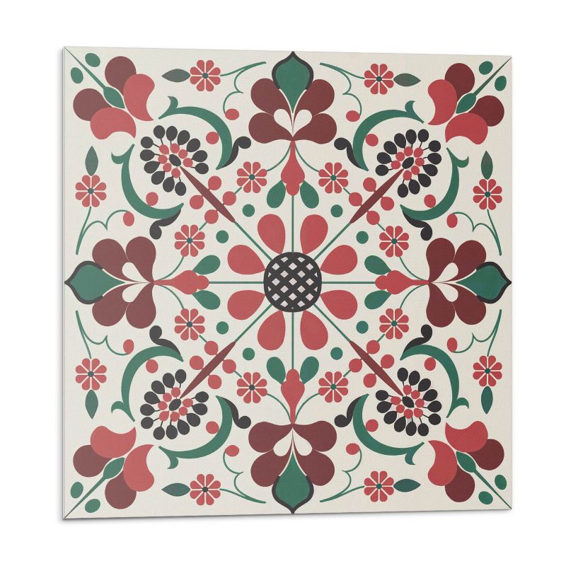 Kafelki samoprzylepne Wallfluent 30x30 cm Symetryczny motyw kwiatów w delikatnym wzorze 9 szt.