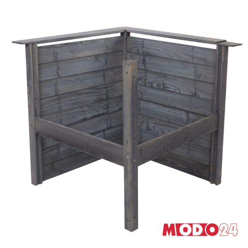 Rabata podwyższana MODO24 ogrodowa moduł dodatkowy 75x79x79 cm sosna impregnowana szara 1 szt.