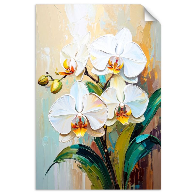 Naklejka samoprzylepna Feeby Białe Orchidee Kwiaty 100x150cm 1szt