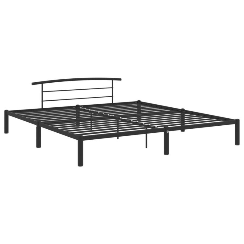 Łóżko metalowe WaszeMeble 200x200 cm czarne 1 szt.