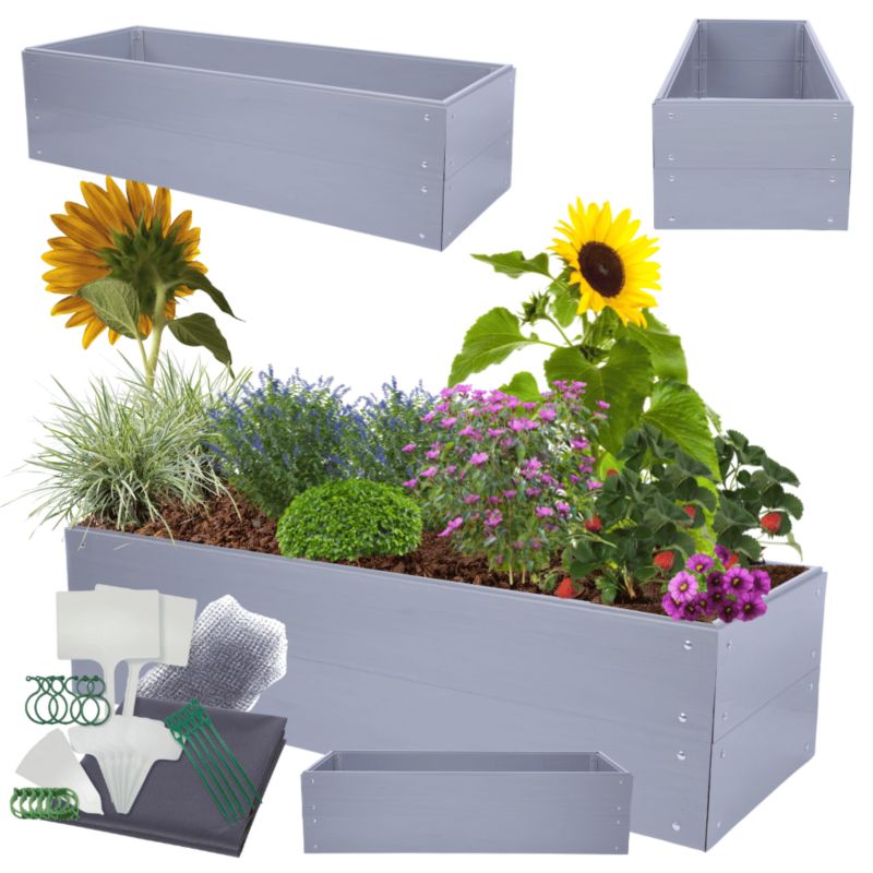 Skrzynia na warzywa MODO24 modułowa plastikowa trwała odporna na warunki atmosferyczne 40x140x45 cm 1 szt.