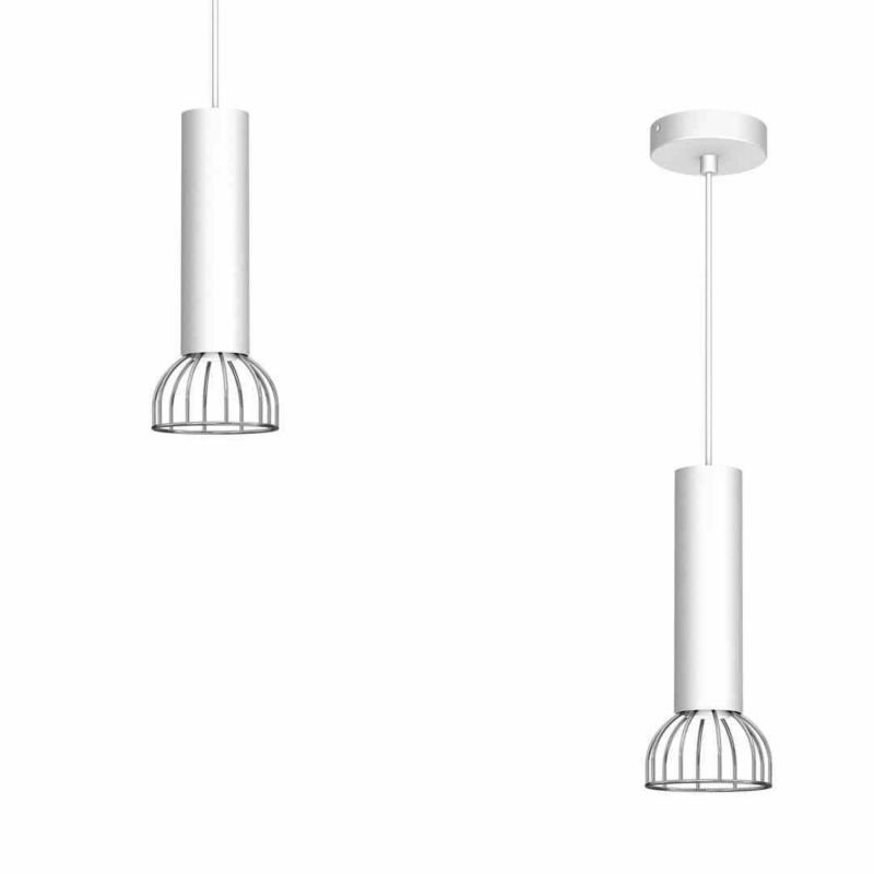 Lampa wisząca Milagro Dante 3658 biała chromowana szerokość 10 cm 1xGU10 x 40W 1 szt.